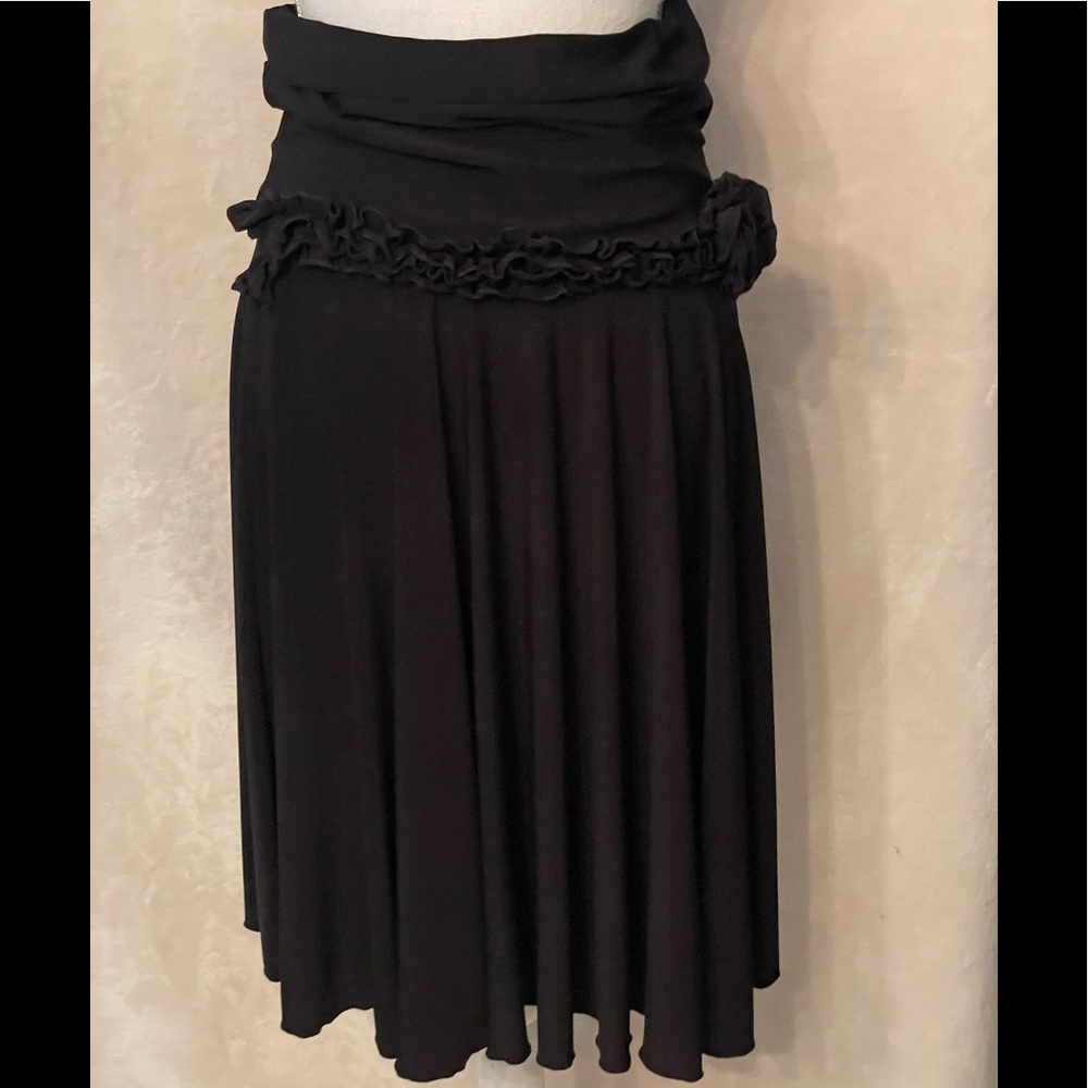 Lapis Skirt Holiday Skirt Rosette Design Full Boho Chic Black Large Juni…
